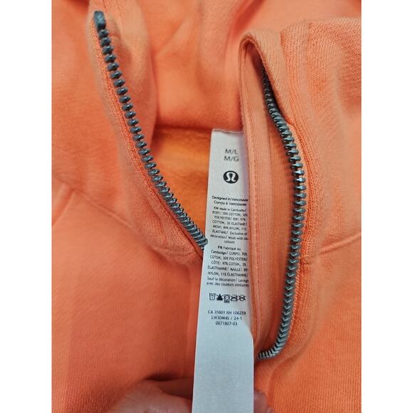 Lululemon Sweatshirt Womens M/L Scuba Oversized 1/2 Zip Orange - Picture 5 of 9